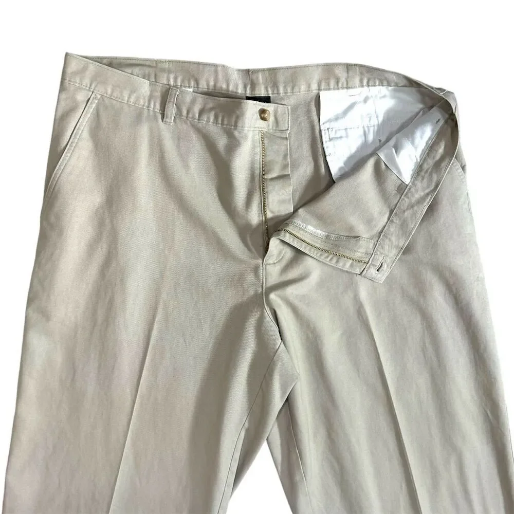 George Men's Relaxed‎ Fit Chino Pants Beige Cream Size 44 x 32 Casual